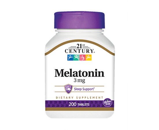 Купить Мелатоин Melatonin 3 mg - 200 Tabs - 21st Century, фото , характеристики, отзывы