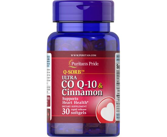 Купить Ultra Q-SORB™ Co Q-10 200 mg Cinnamon 1000mg - 30softgels, фото , характеристики, отзывы