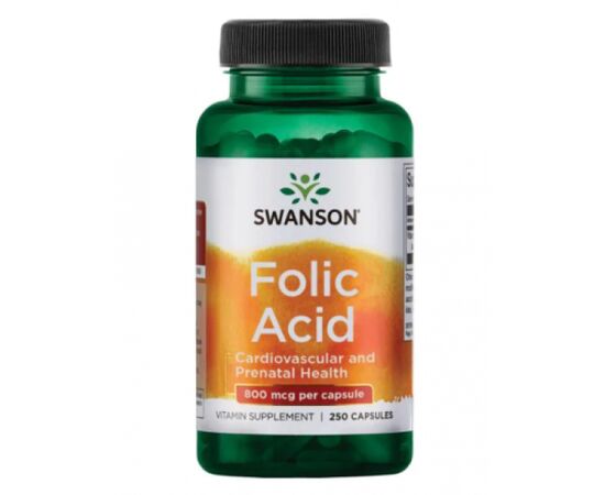 Купить Фолиевая кислота Folic Acid 800 mcg - 250 Caps - Swanson, фото , характеристики, отзывы