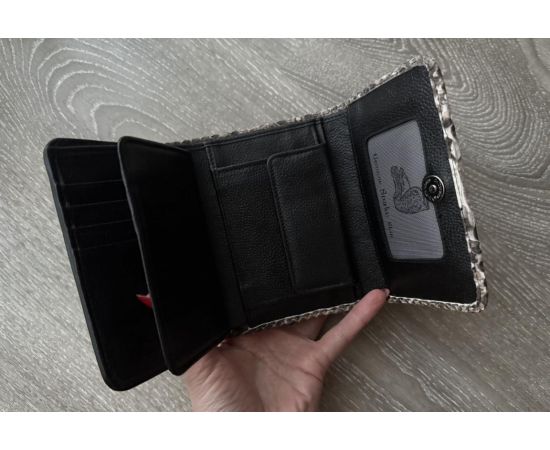 Придбати Кошелек женский из натуральной кожи питона серый Ekzotic leather (snw01_1), image , зображення 3, характеристики, відгуки
