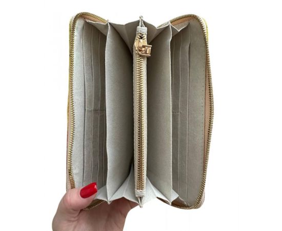 Купить Гаманець портмоне із знімною ручкою Ekzotic leather із натуральної шкіри пітона Сіро- жовтий (snw35_1), фото , изображение 3, характеристики, отзывы