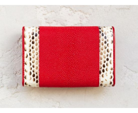 Купить Кошелек из кожи ската  Ekzotic Leather Красный (stw 18_8), фото , изображение 2, характеристики, отзывы