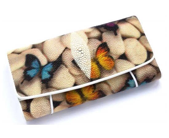 Придбати Кошелек из кожи ската Ekzotic leather Бабочки (stw 32_4), image , характеристики, відгуки