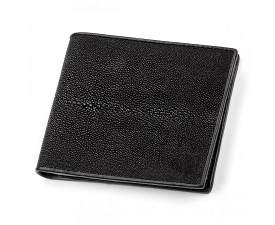 Купить Кошелек Ekzotic leather из натуральной кожи морского ската Черный  (stw 37), фото , характеристики, отзывы