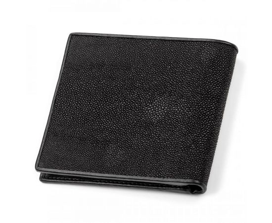 Купить Кошелек Ekzotic leather из натуральной кожи морского ската Черный  (stw 37), фото , изображение 2, характеристики, отзывы