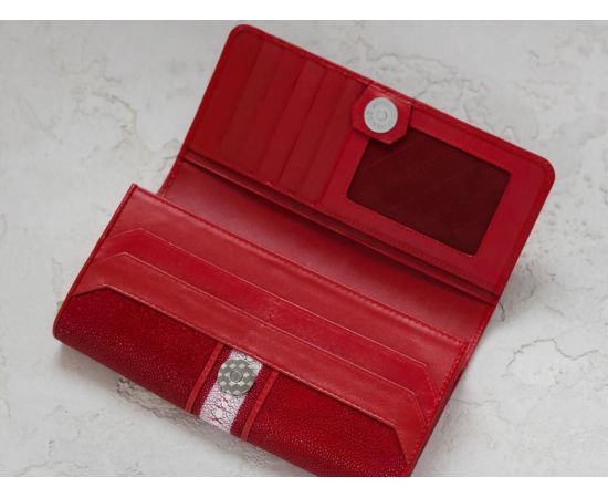 Придбати Кошелек женский Ekzotic leather из натуральной кожи морского ската Красный (stw 79_2), image , зображення 3, характеристики, відгуки