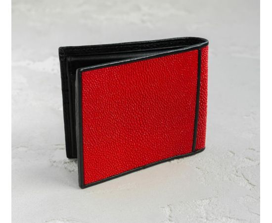 Придбати Портмоне чоловіче Ekzotic Leather з натуральної шкіри морського ската Чорне, image , зображення 2, характеристики, відгуки