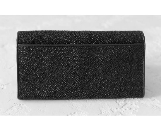 Придбати Кошелек женский из натуральной кожи морского ската Ekzotic Leather Черный (stw 15_1), image , зображення 3, характеристики, відгуки