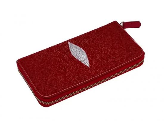 Купить Кошелек из кожи ската красный винный, фото , характеристики, отзывы
