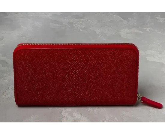 Купить Кошелек из кожи ската красный винный, фото , изображение 2, характеристики, отзывы