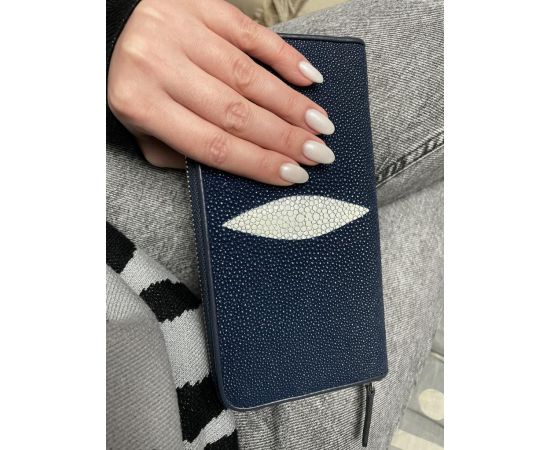 Придбати Кошелек из кожи ската Ekzotic Leather Синий (stw30_3), image , характеристики, відгуки