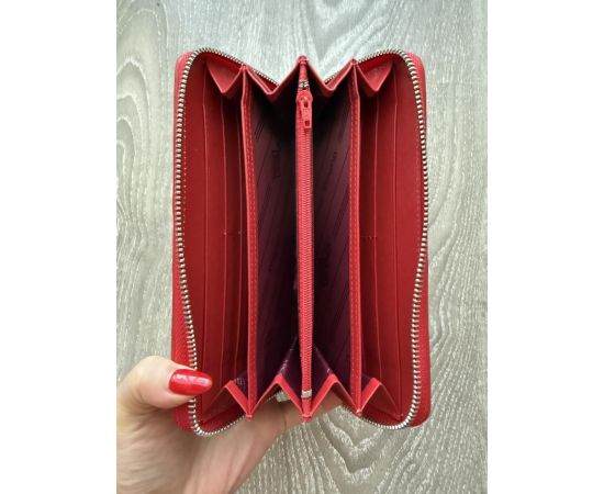 Придбати Кошелек женский красный на молнии с белой полоской из натуральной кожи ската Ekzotic leather stw30_5, image , зображення 3, характеристики, відгуки