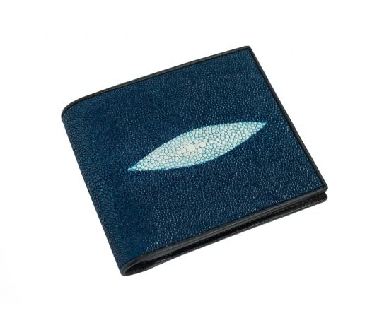 Придбати Портмоне чоловіче Ekzotic Leather з натуральної шкіри морського ската Чорне, image , характеристики, відгуки