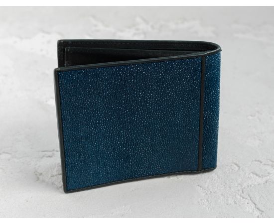 Придбати Портмоне чоловіче Ekzotic Leather з натуральної шкіри морського ската Чорне, image , зображення 2, характеристики, відгуки