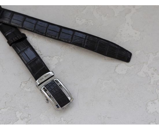 Купить Ремень из кожи крокодила  Ekzotic Leather Черный (crb09_1), фото , изображение 3, характеристики, отзывы