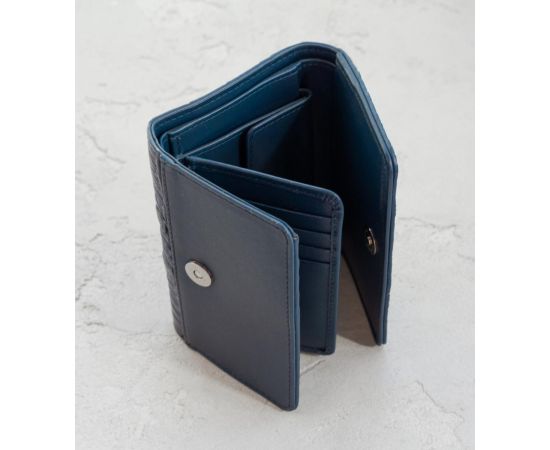 Купить Кошелек женский из кожи крокодила  Ekzotic Leather Синий (cw106_1), фото , изображение 3, характеристики, отзывы