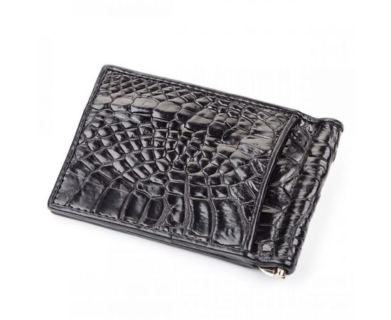 Купить Зажим Ekzotic Leather  из натуральной кожи крокодила Черный (cc 05), фото , изображение 2, характеристики, отзывы