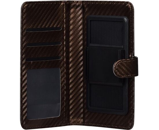 Купить Чехол-книжка TOTO Book Carbon Fiber Universal Cover 4,7-5,3" Brown, фото , изображение 3, характеристики, отзывы