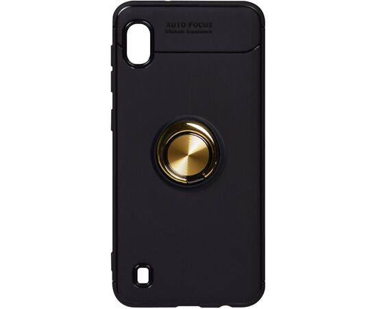 Придбати Чехол-накладка TOTO Car Magnetic Ring TPU Case Samsung Galaxy A10 Black/Gold, image , характеристики, відгуки