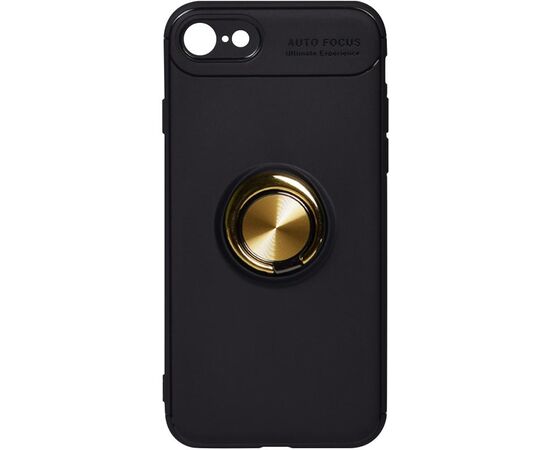 Придбати Чехол-накладка TOTO Car Magnetic Ring TPU Case Apple iPhone 7/8/SE 2020 Black/Gold, image , характеристики, відгуки