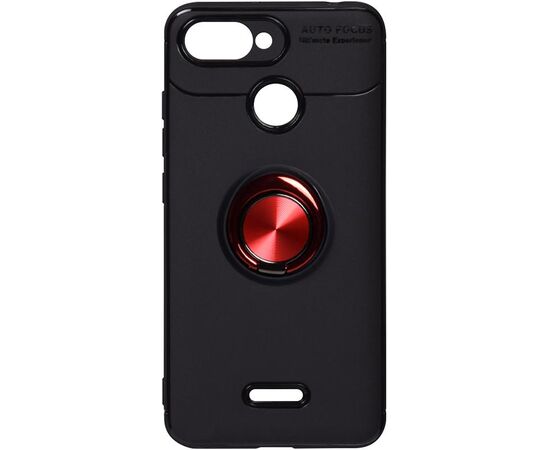 Придбати Чехол-накладка TOTO Car Magnetic Ring TPU Case Xiaomi Redmi 6A Black/Red, image , характеристики, відгуки