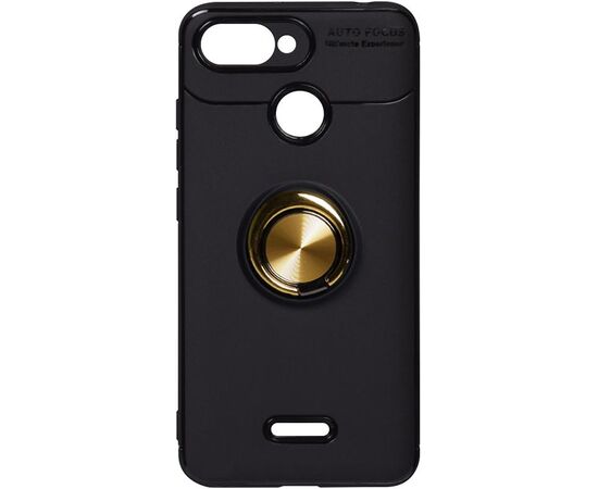 Придбати Чехол-накладка TOTO Car Magnetic Ring TPU Case Xiaomi Redmi 6A Black/Gold, image , характеристики, відгуки