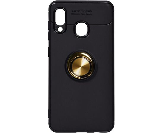 Придбати Чехол-накладка TOTO Car Magnetic Ring TPU Case Samsung Galaxy A20/A30 Black/Gold, image , характеристики, відгуки