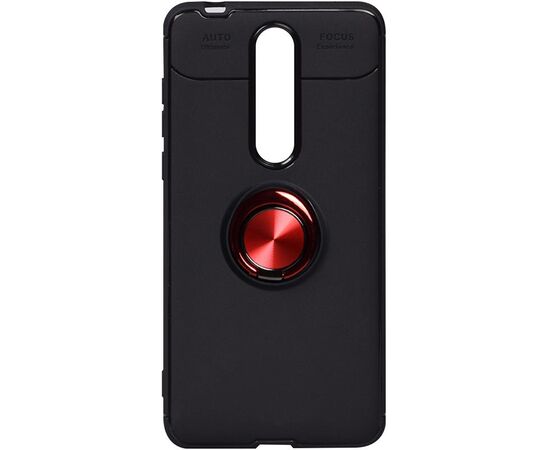 Придбати Чехол-накладка TOTO Car Magnetic Ring TPU Case Nokia 3.1 Plus Black/Red, image , характеристики, відгуки