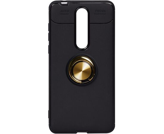 Купить Чехол-накладка TOTO Car Magnetic Ring TPU Case Nokia 3.1 Plus Black/Gold, фото , характеристики, отзывы