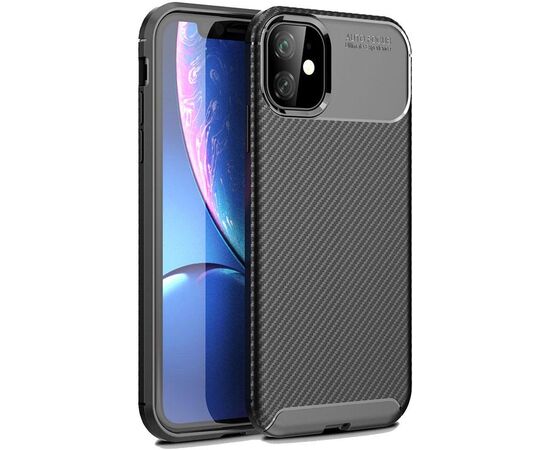 Придбати Чехол-накладка TOTO TPU Carbon Fiber 1,5mm Case Apple iPhone 11 Black, image , характеристики, відгуки