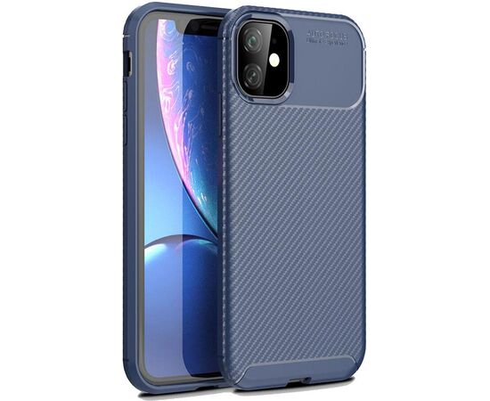 Придбати Чехол-накладка TOTO TPU Carbon Fiber 1,5mm Case Apple iPhone 11 Dark Blue, image , характеристики, відгуки