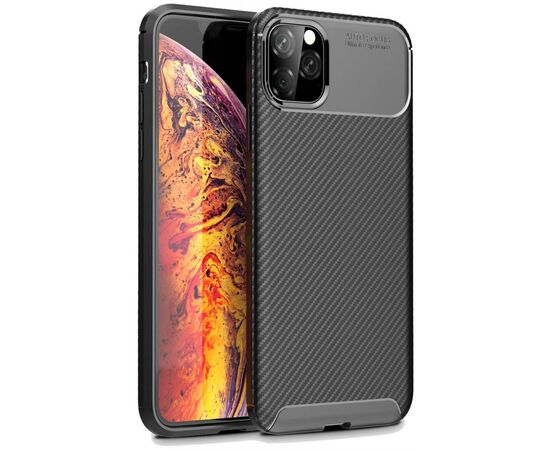 Придбати Чехол-накладка TOTO TPU Carbon Fiber 1,5mm Case Apple iPhone 11 Pro Max Black, image , характеристики, відгуки