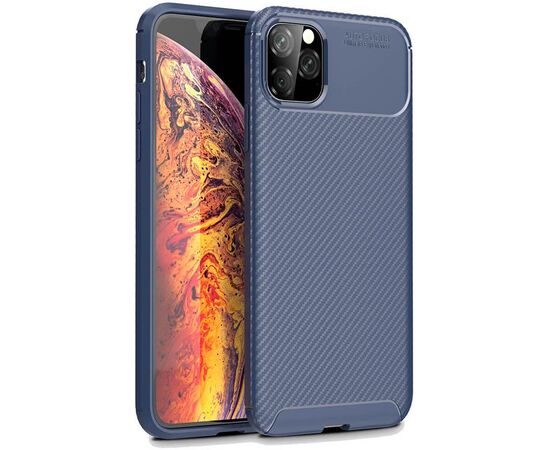 Придбати Чехол-накладка TOTO TPU Carbon Fiber 1,5mm Case Apple iPhone 11 Pro Max Dark Blue, image , характеристики, відгуки