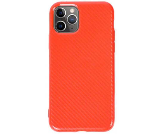 Придбати Чехол-накладка TOTO TPU Carbon Fiber 2,0mm Case Apple iPhone 11 Pro Red, image , характеристики, відгуки