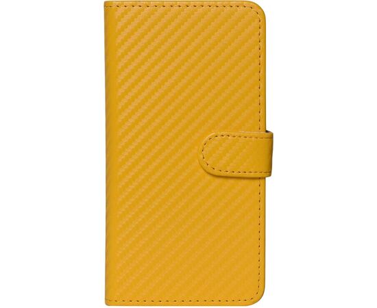 Придбати Чехол-книжка TOTO Book Carbon Fiber Universal Cover 5,5-5,7" Yellow, image , характеристики, відгуки