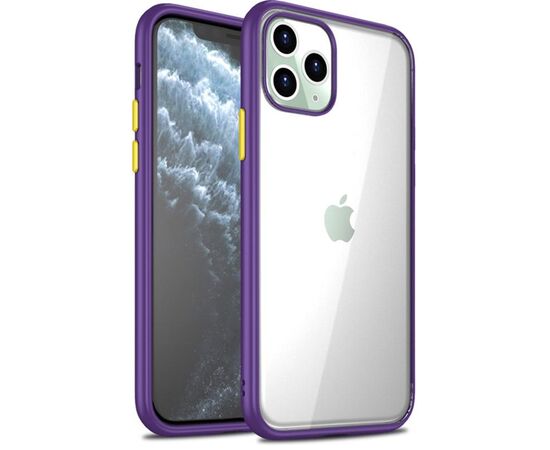 Придбати Чехол-накладка Ipaky Bright Series/TPU Frame With Clear PC Case Apple iPhone 11 Pro Purple, image , характеристики, відгуки