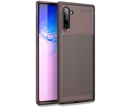 Купить Чехол-накладка Ipaky Carbon Fiber Series/Soft TPU Case Samsung Galaxy Note 10 Coffee, фото , характеристики, отзывы