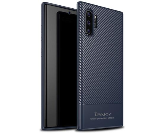 Придбати Чехол-накладка Ipaky Moosy Series/TPU With Carbon Fiber Case Samsung Galaxy Note 10+ Blue, image , характеристики, відгуки