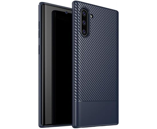 Придбати Чехол-накладка Ipaky Moosy Series/TPU With Carbon Fiber Case Samsung Galaxy Note 10 Blue, image , характеристики, відгуки