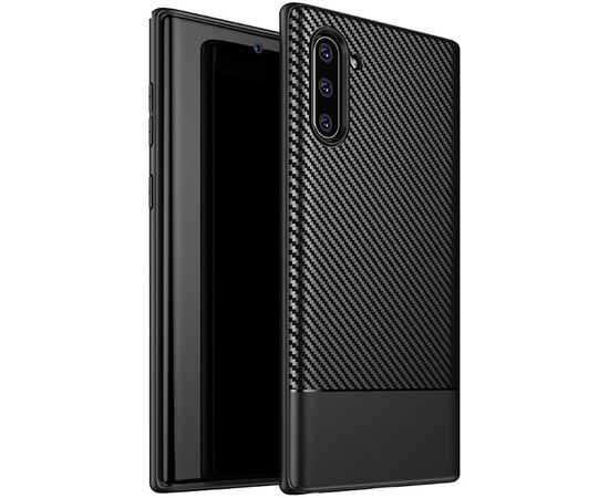 Придбати Чехол-накладка Ipaky Moosy Series/TPU With Carbon Fiber Case Samsung Galaxy Note 10 Black, image , характеристики, відгуки