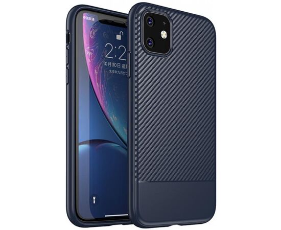 Придбати Чехол-накладка Ipaky Moosy Series/TPU With Carbon Fiber Case Apple iPhone 11 Blue, image , характеристики, відгуки