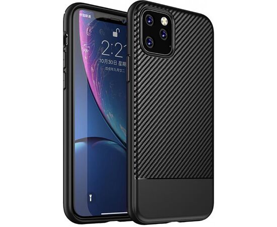 Придбати Чехол-накладка Ipaky Moosy Series/TPU With Carbon Fiber Case Apple iPhone 11 Pro Black, image , характеристики, відгуки