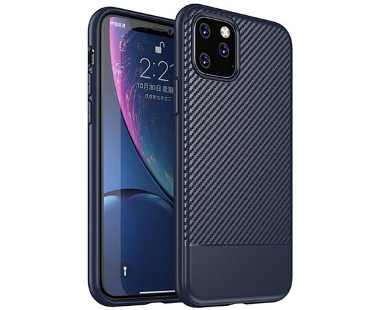 Купить Чехол-накладка Ipaky Moosy Series/TPU With Carbon Fiber Case Apple iPhone 11 Pro Blue, фото , характеристики, отзывы