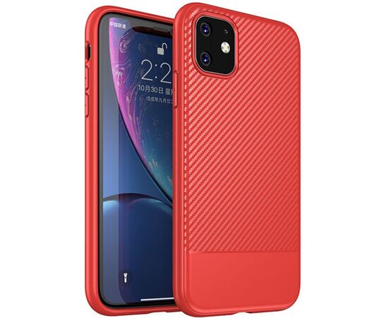 Купить Чехол-накладка Ipaky Moosy Series/TPU With Carbon Fiber Case Apple iPhone 11 Red, фото , характеристики, отзывы