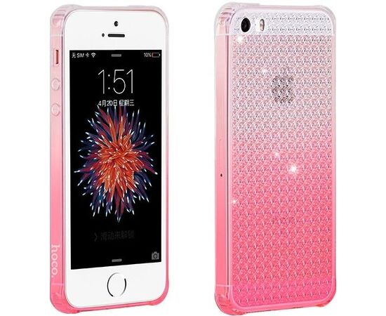 Купить Чехол-накладка HOCO TPU cover Diamond series Gradient iPhone 5/5s/SE Pink, фото , изображение 2, характеристики, отзывы