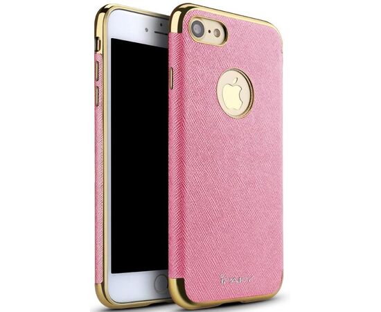 Придбати Чехол-накладка Ipaky Chrome connector + Leather Back case iPhone 7 Plus Pink/Gold, image , характеристики, відгуки