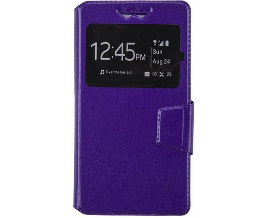 Придбати Чехол-книжка TOTO Book Silicone Slide Universal Cover With Window 4.5'-4.8' Purple, image , характеристики, відгуки