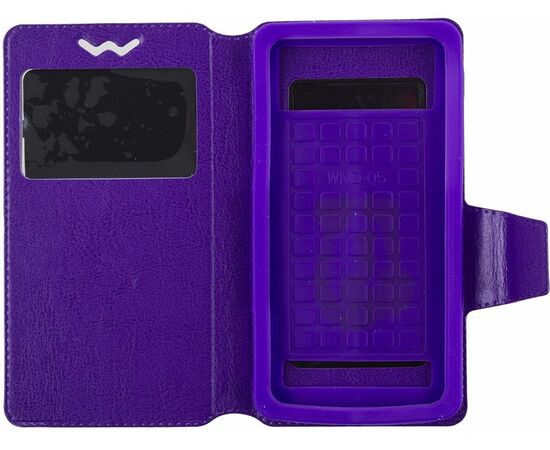 Придбати Чехол-книжка TOTO Book Silicone Slide Universal Cover With Window 4.5'-4.8' Purple, image , зображення 2, характеристики, відгуки