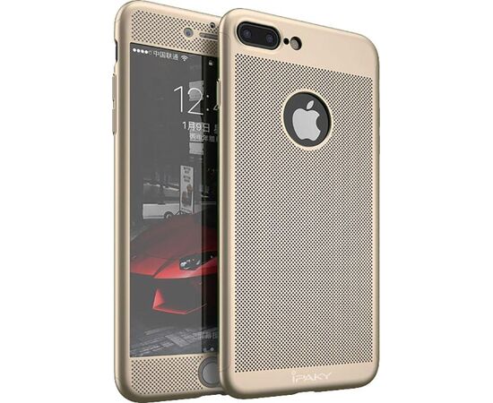 Придбати Чехол-накладка Ipaky 360 Mesh PC Heat Dissipation cover case 3 in 1 iPhone 7 Plus Gold, image , характеристики, відгуки