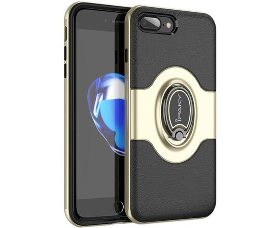 Придбати Чехол-накладка Ipaky PC Bumper Soft case with 360 finger ring holder iPhone 7 Plus Gold, image , характеристики, відгуки